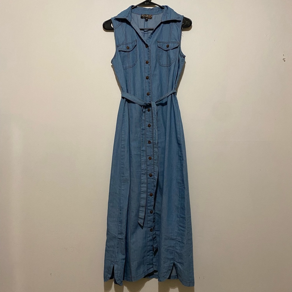 Maxi Jeans Button Down Dress